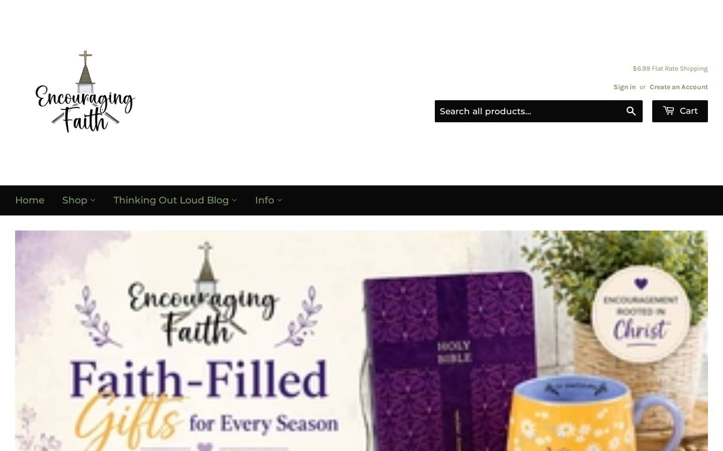 encouraging-faith.com homepage screenshot