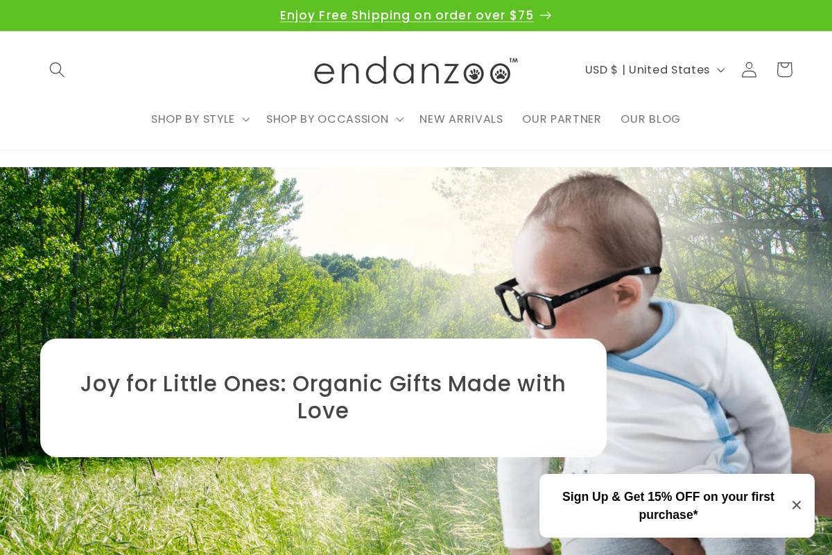 Endanzoo homepage screenshot