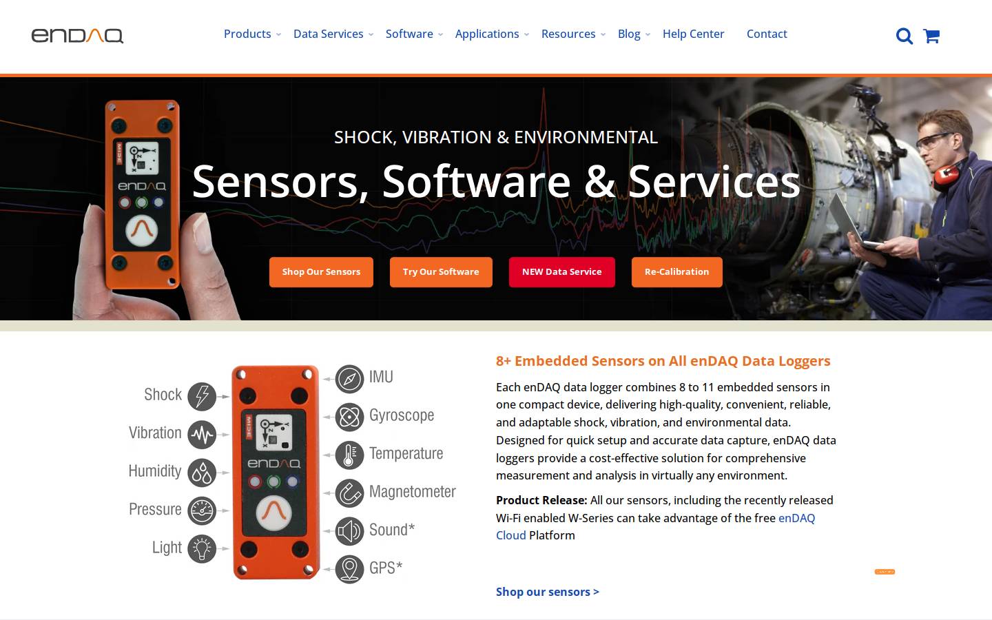 endaq.com homepage screenshot