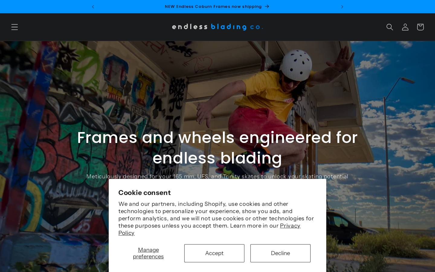 endlessblading.com homepage screenshot
