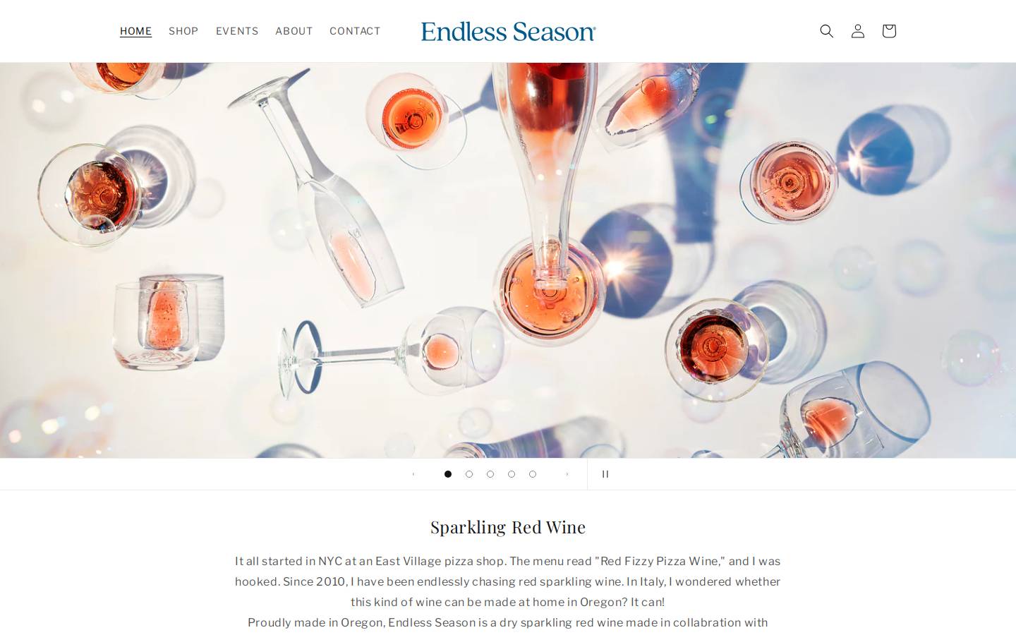 endlessseasonwine.com homepage screenshot