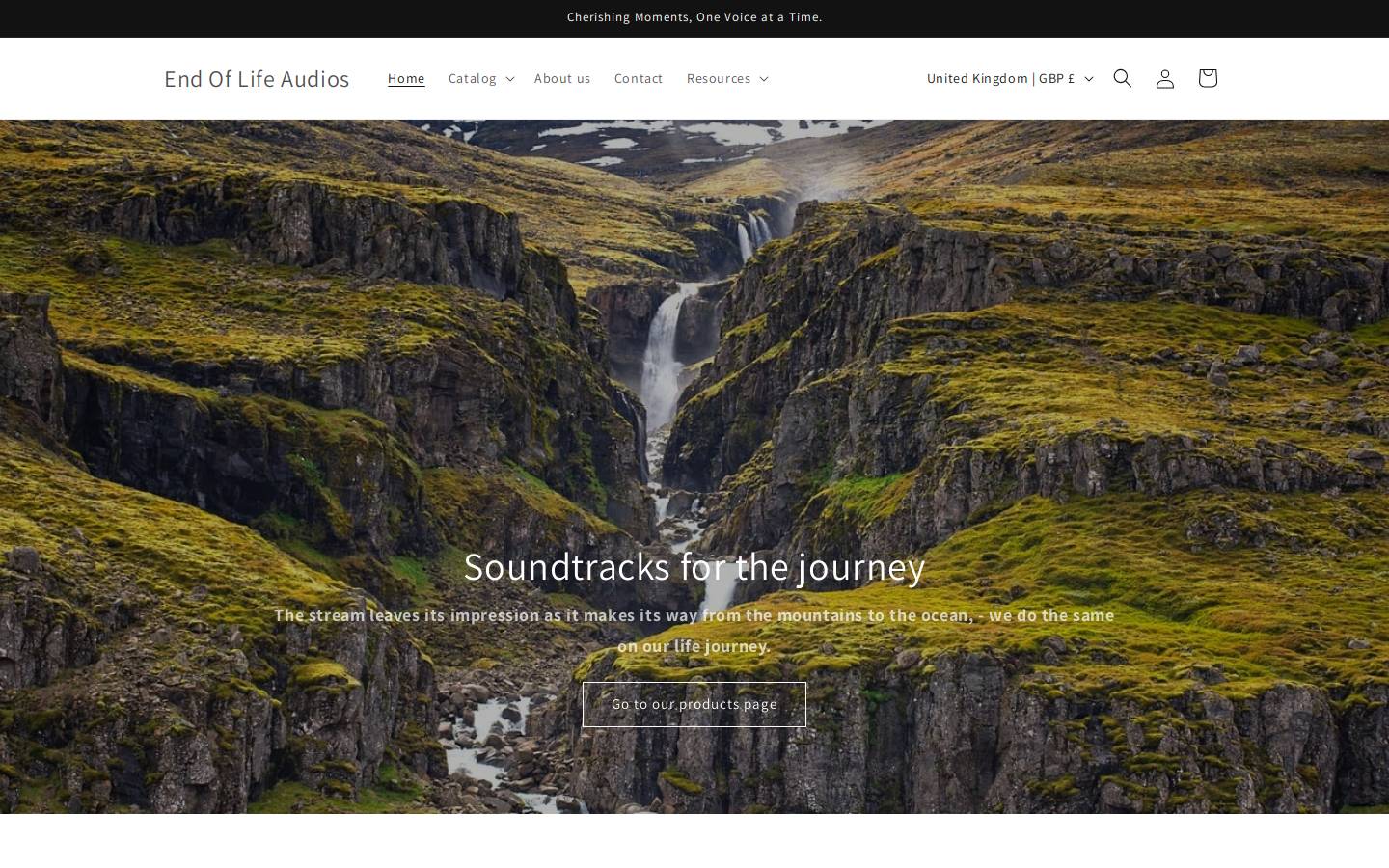 endoflifeaudioprogram.com homepage screenshot