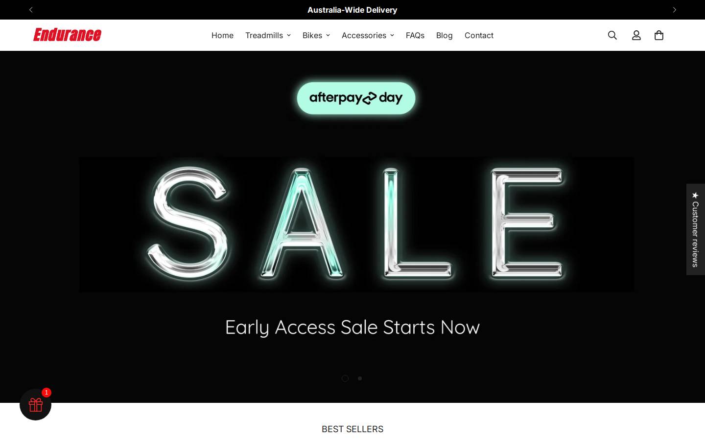 Endurance Treadmills homepage screenshot