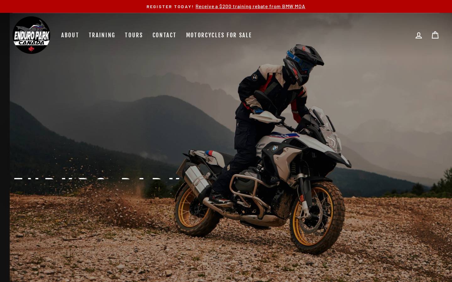 enduroparkcanada.com homepage screenshot
