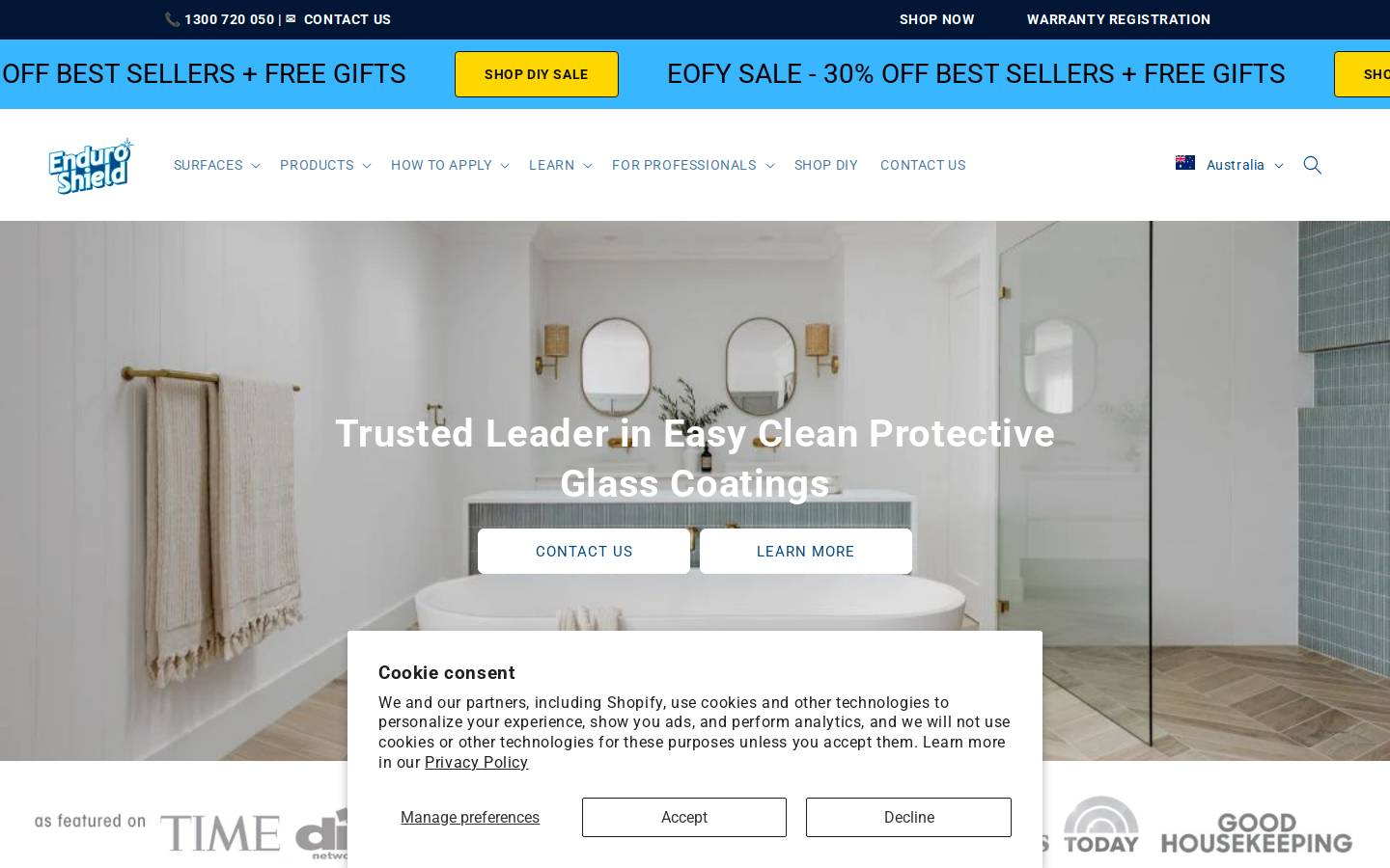 enduroshield.com.au homepage screenshot
