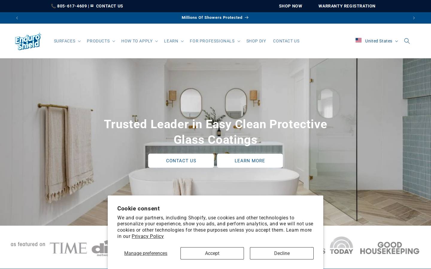 enduroshield.com homepage screenshot