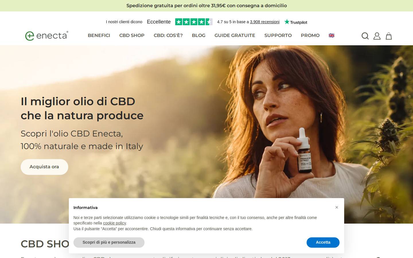 enecta.it homepage screenshot