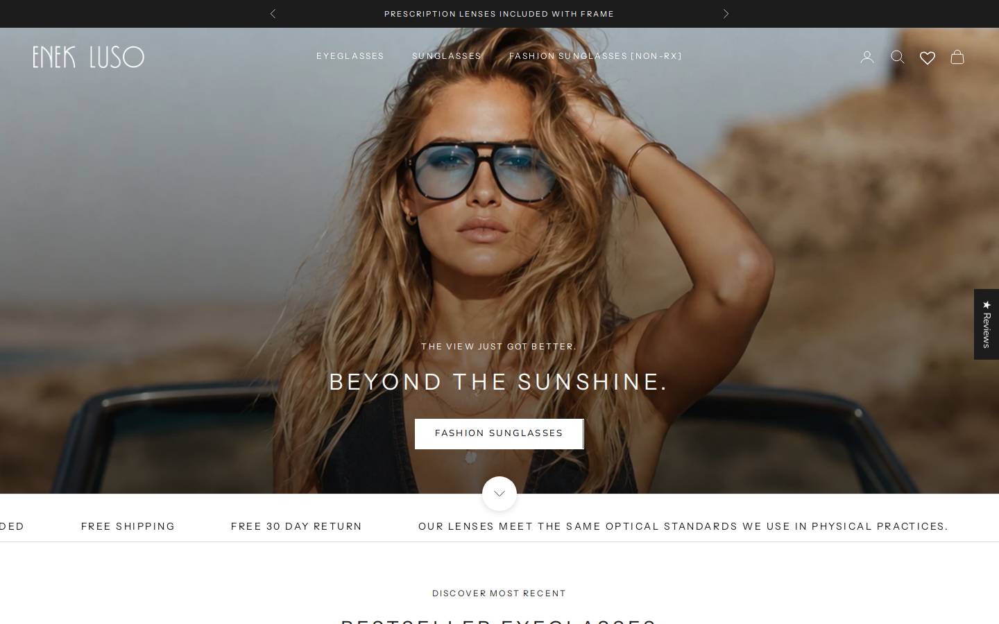 Enekluso homepage screenshot
