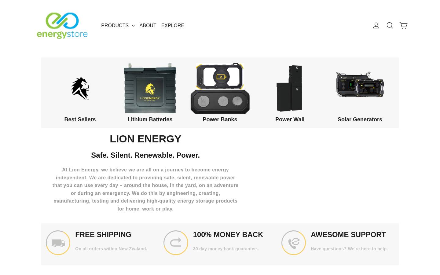 energystore.co.nz homepage screenshot