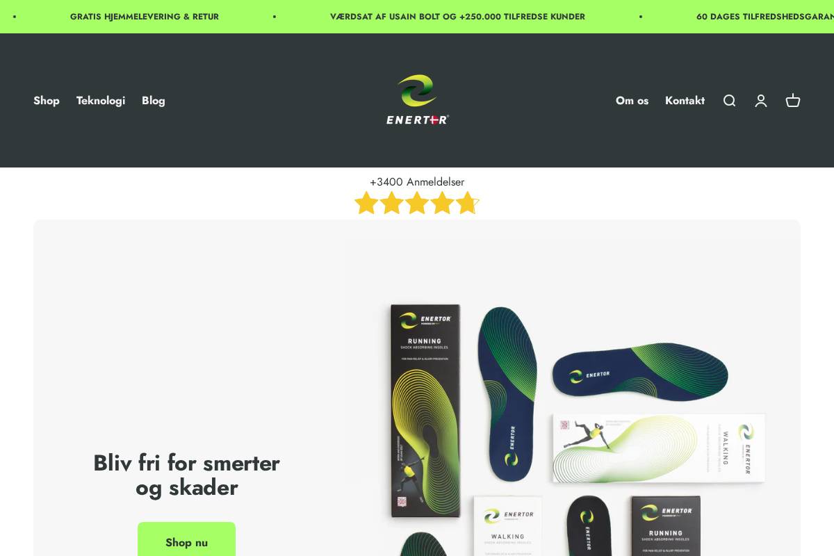 Enertor Danmark homepage screenshot