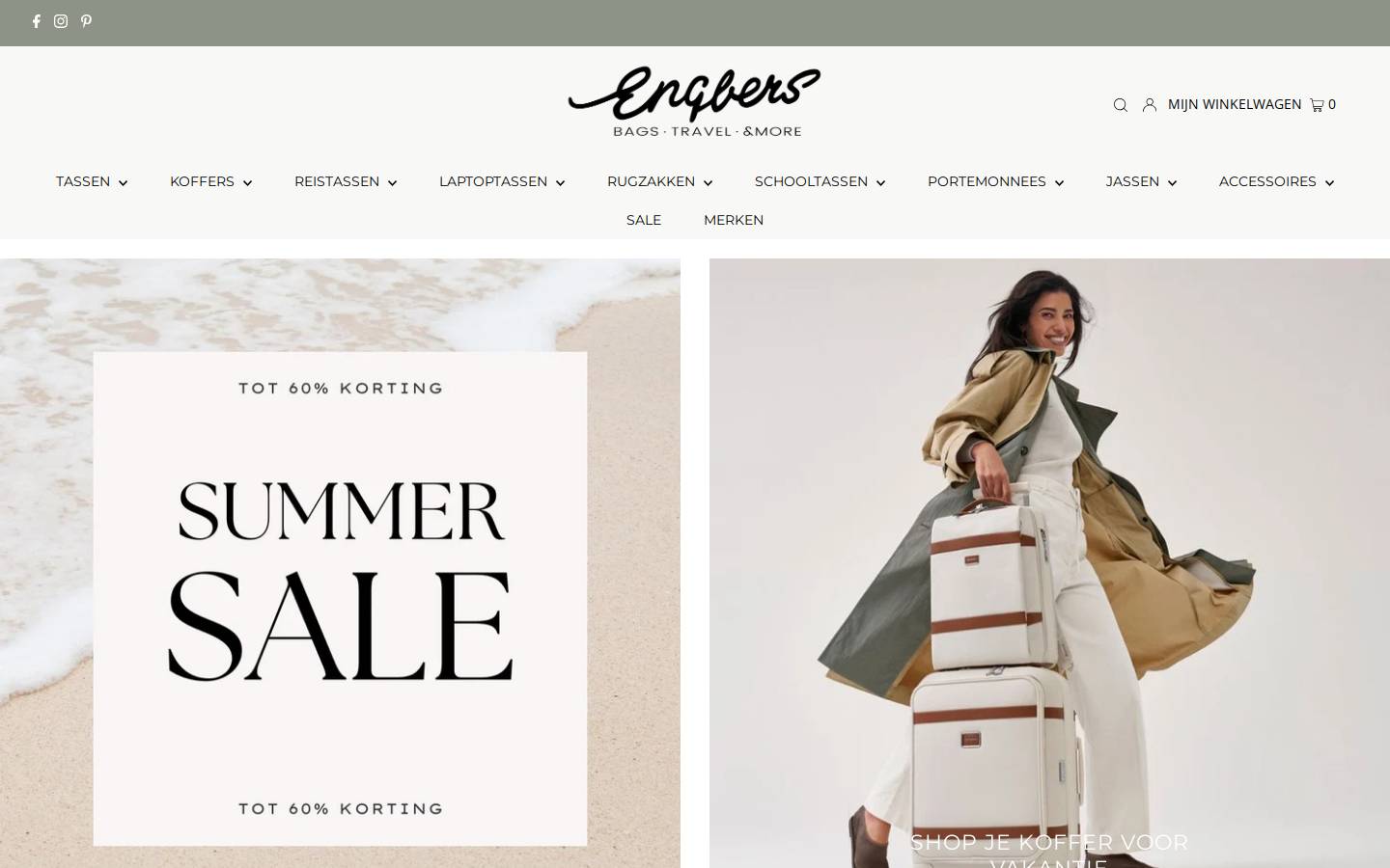 Engbers - Bags, Travel & More homepage screenshot
