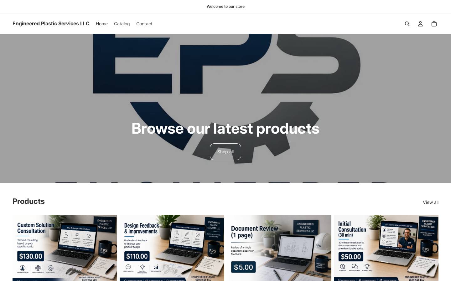 engineeredplasticservices.shop homepage screenshot