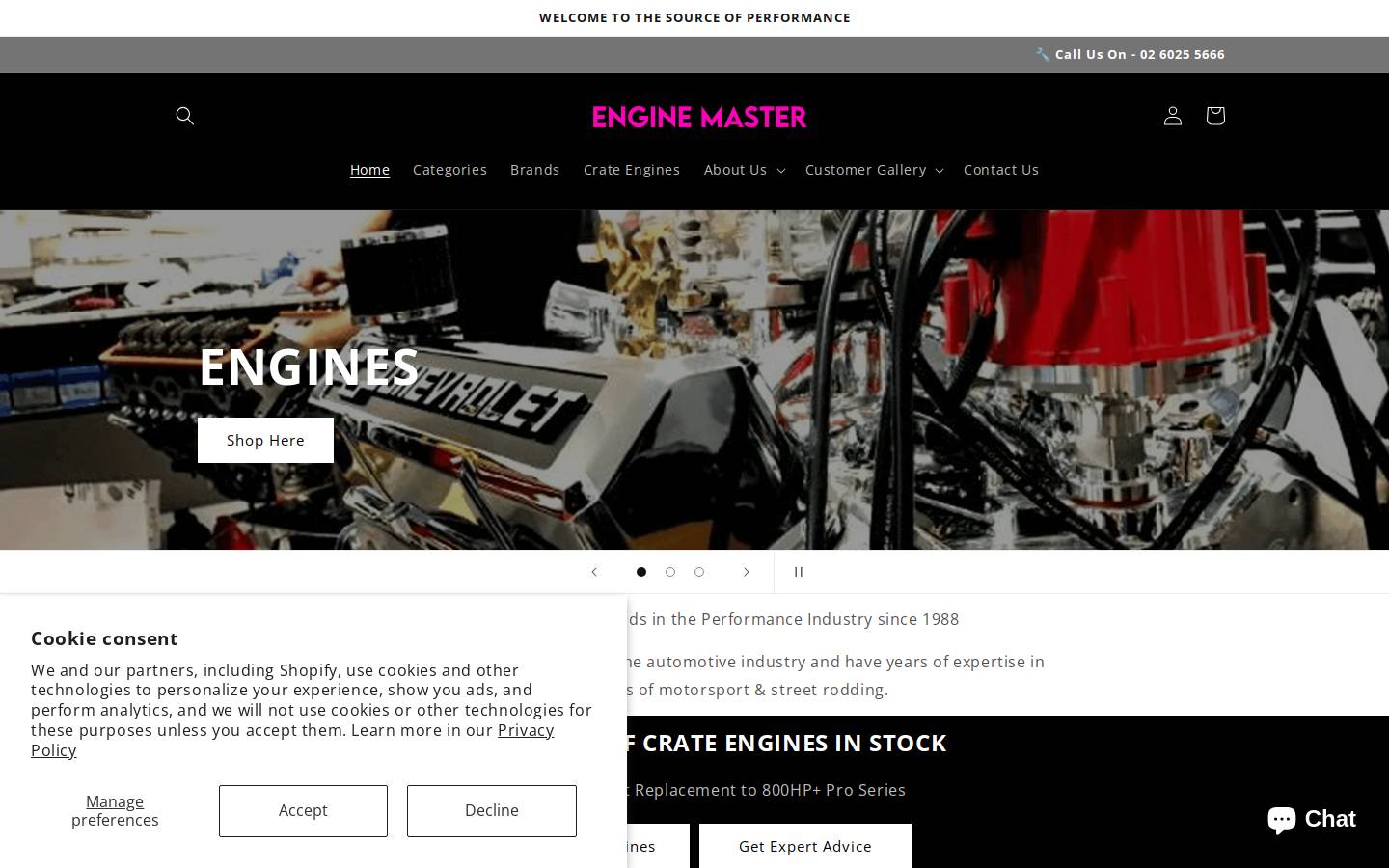 enginemaster.com.au homepage screenshot