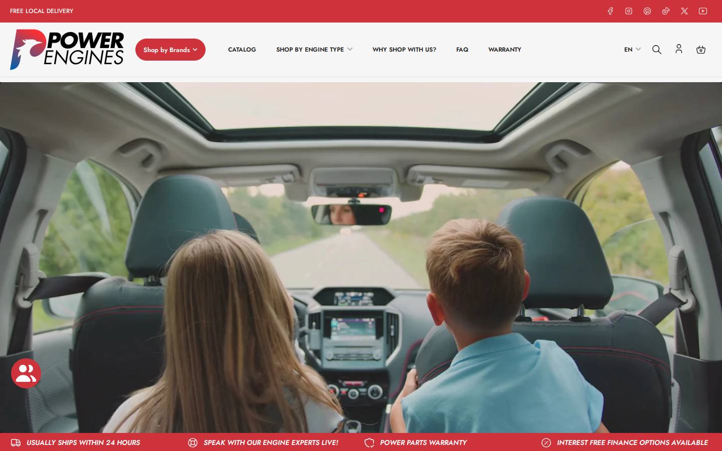 PowerEngines.com homepage screenshot