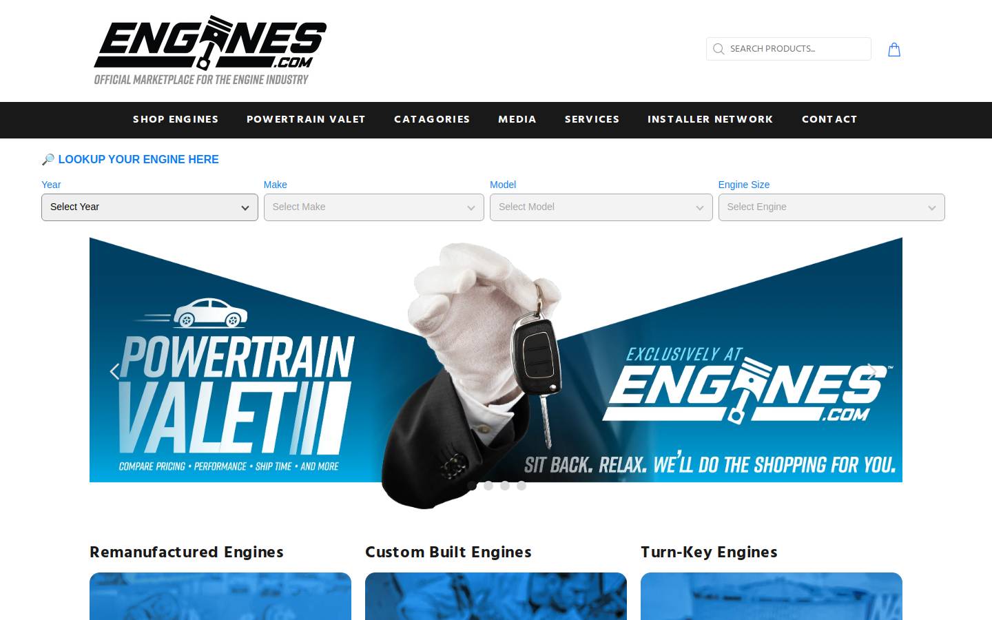 engines.com homepage screenshot