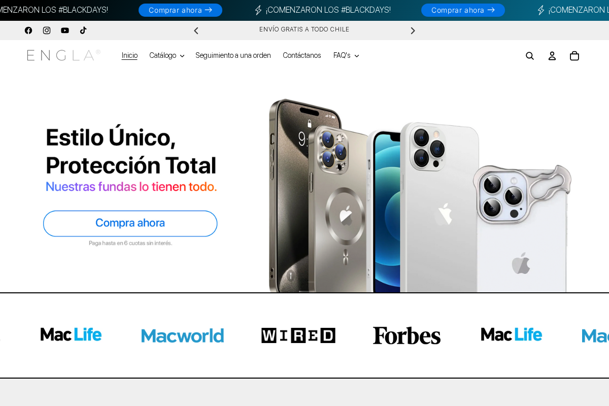 ENGLA® homepage screenshot