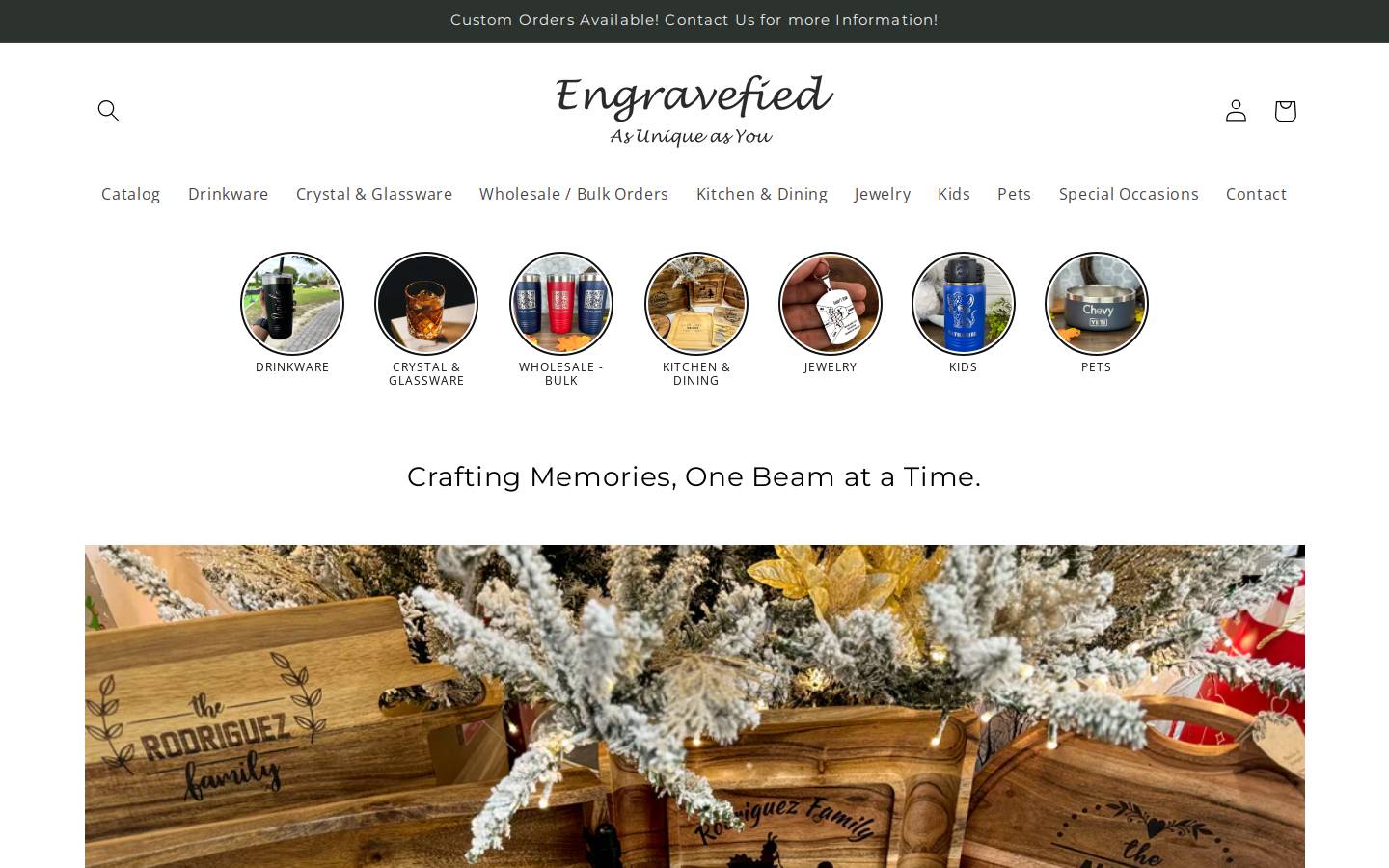 engravefied.com homepage screenshot