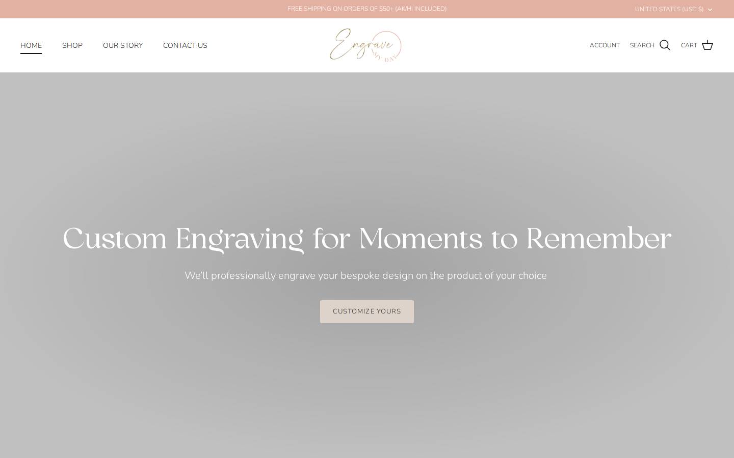 engravemyday.com homepage screenshot