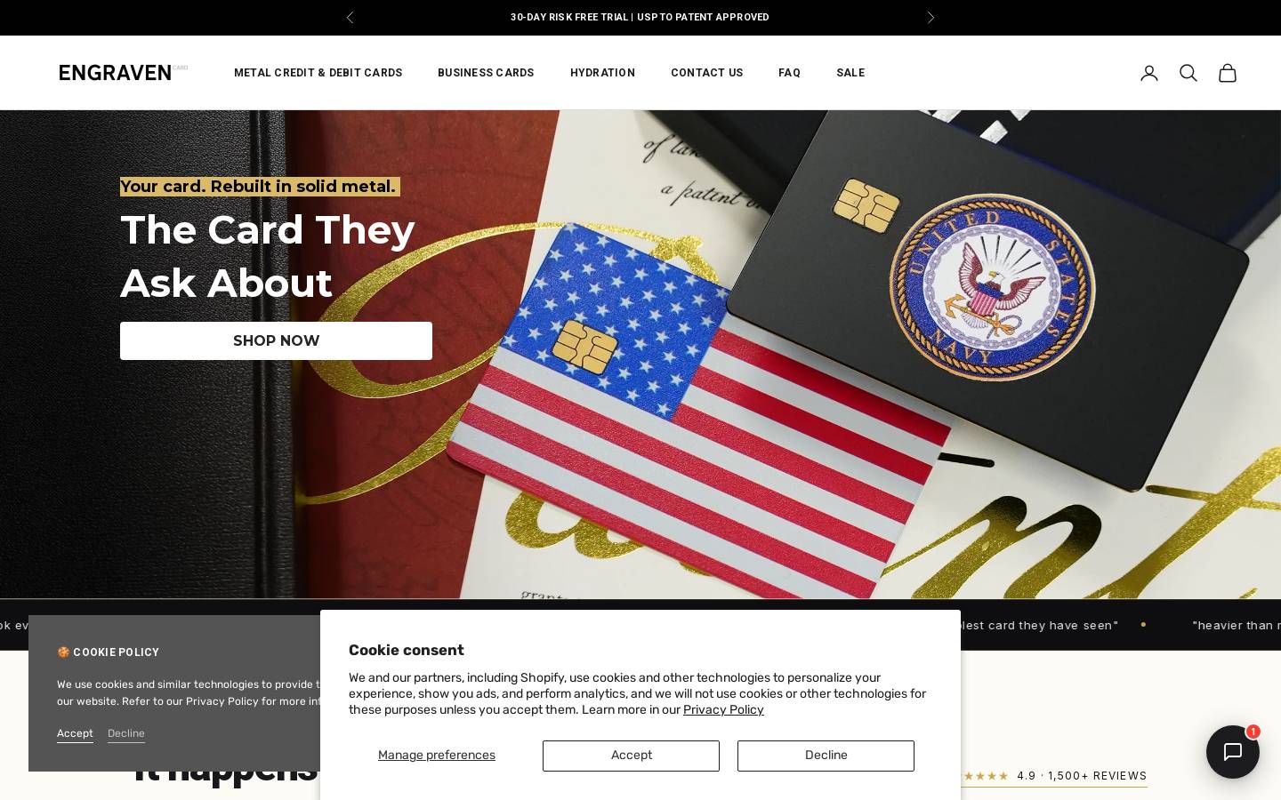 engravencard.com homepage screenshot