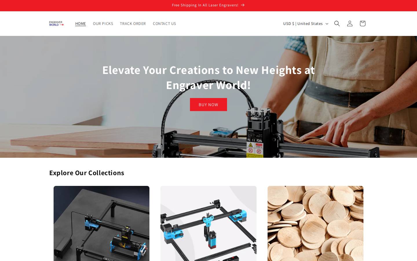 engraverworld.com homepage screenshot