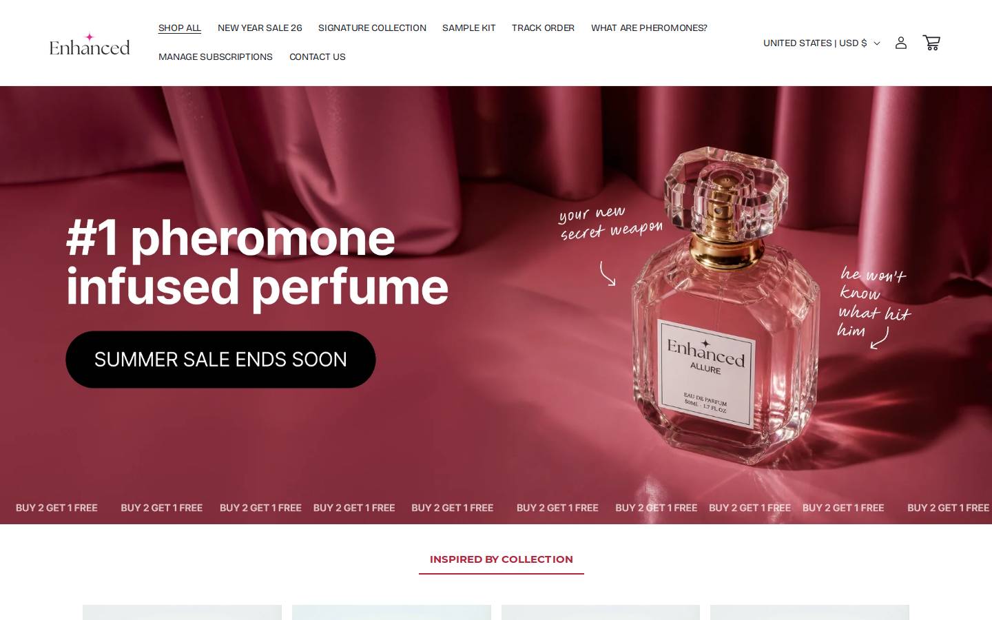 enhancedscents.com homepage screenshot