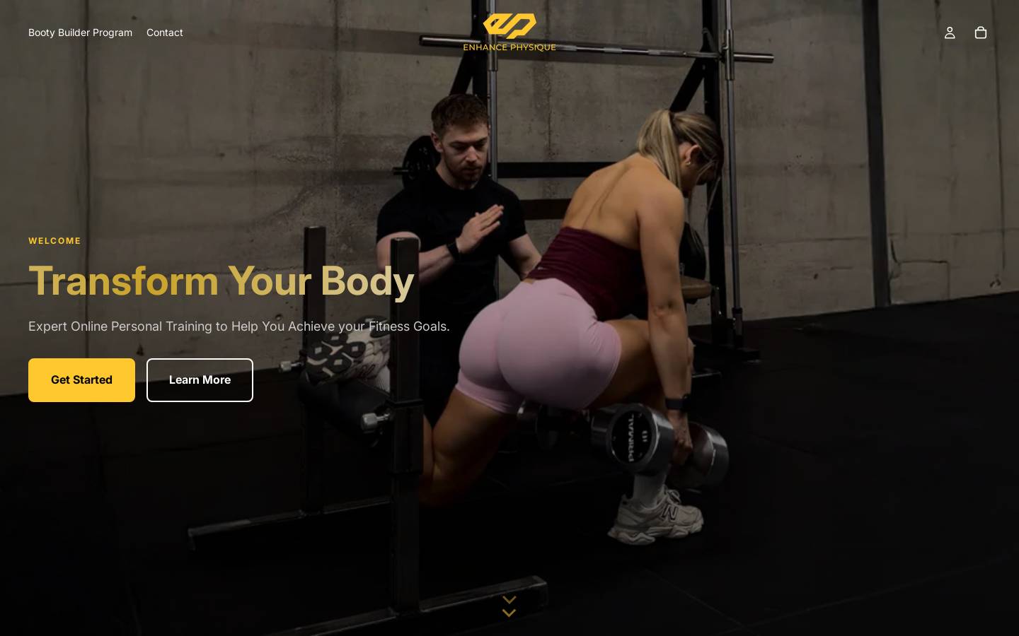 enhancephysique.com homepage screenshot