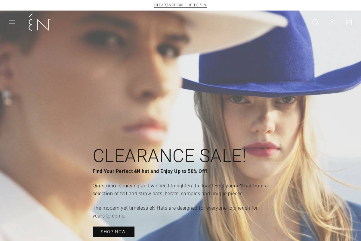 enhats.com homepage screenshot