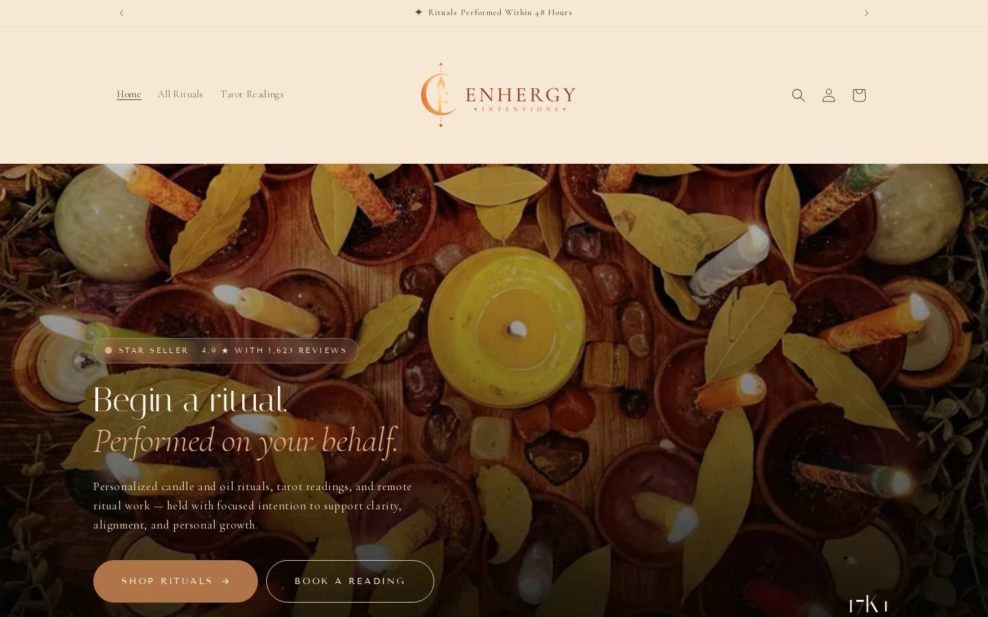 enhergyintentions.com homepage screenshot