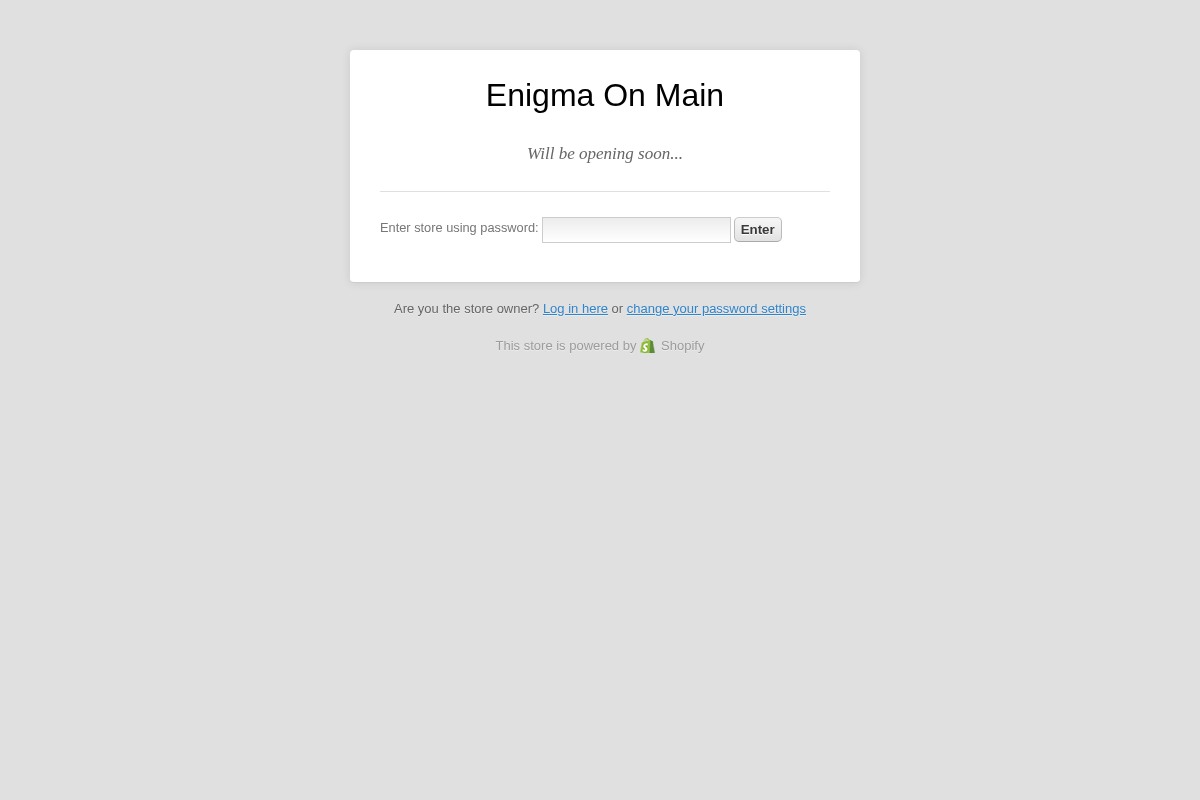 enigmaonmain.com homepage screenshot