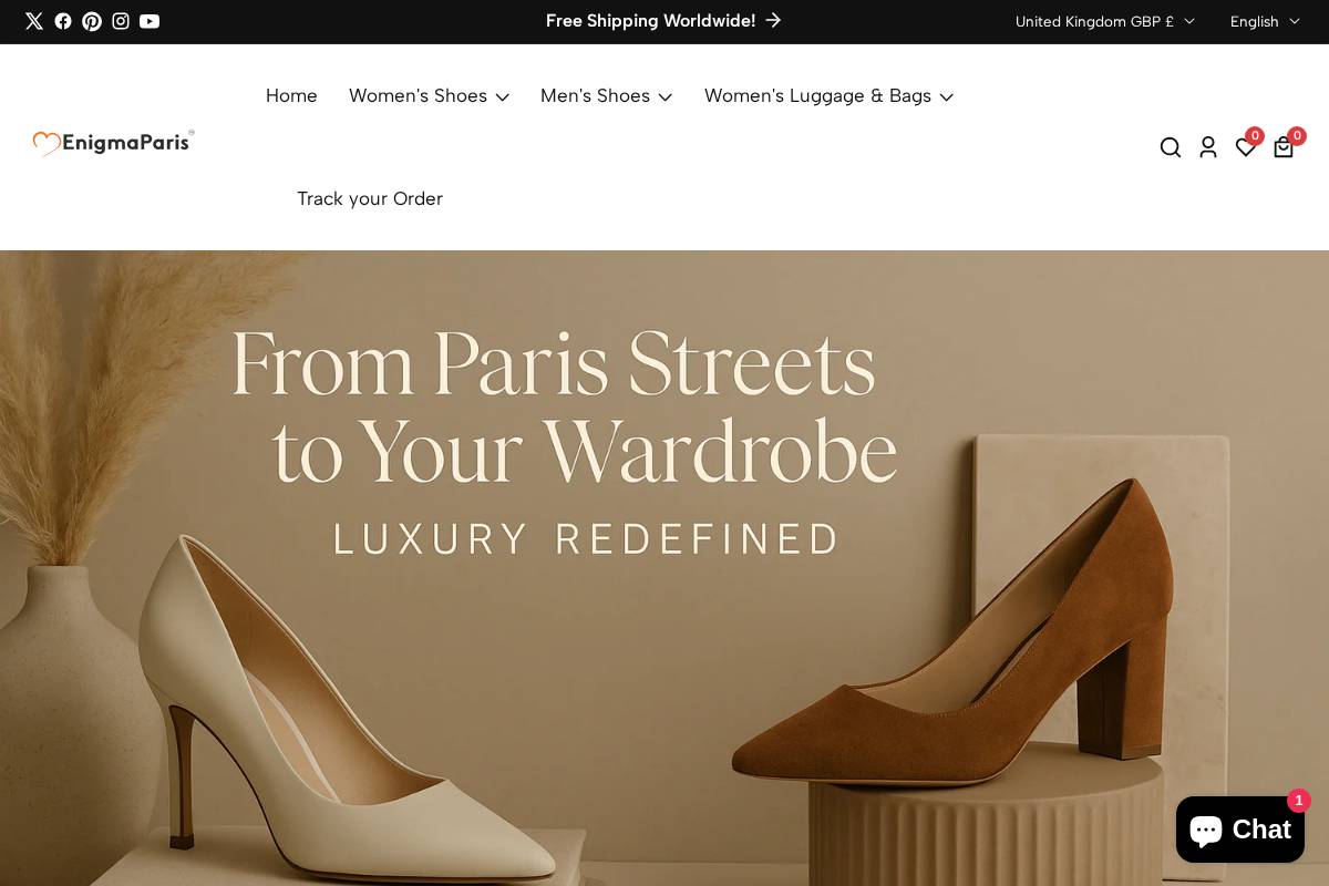 enigmaparis.com homepage screenshot