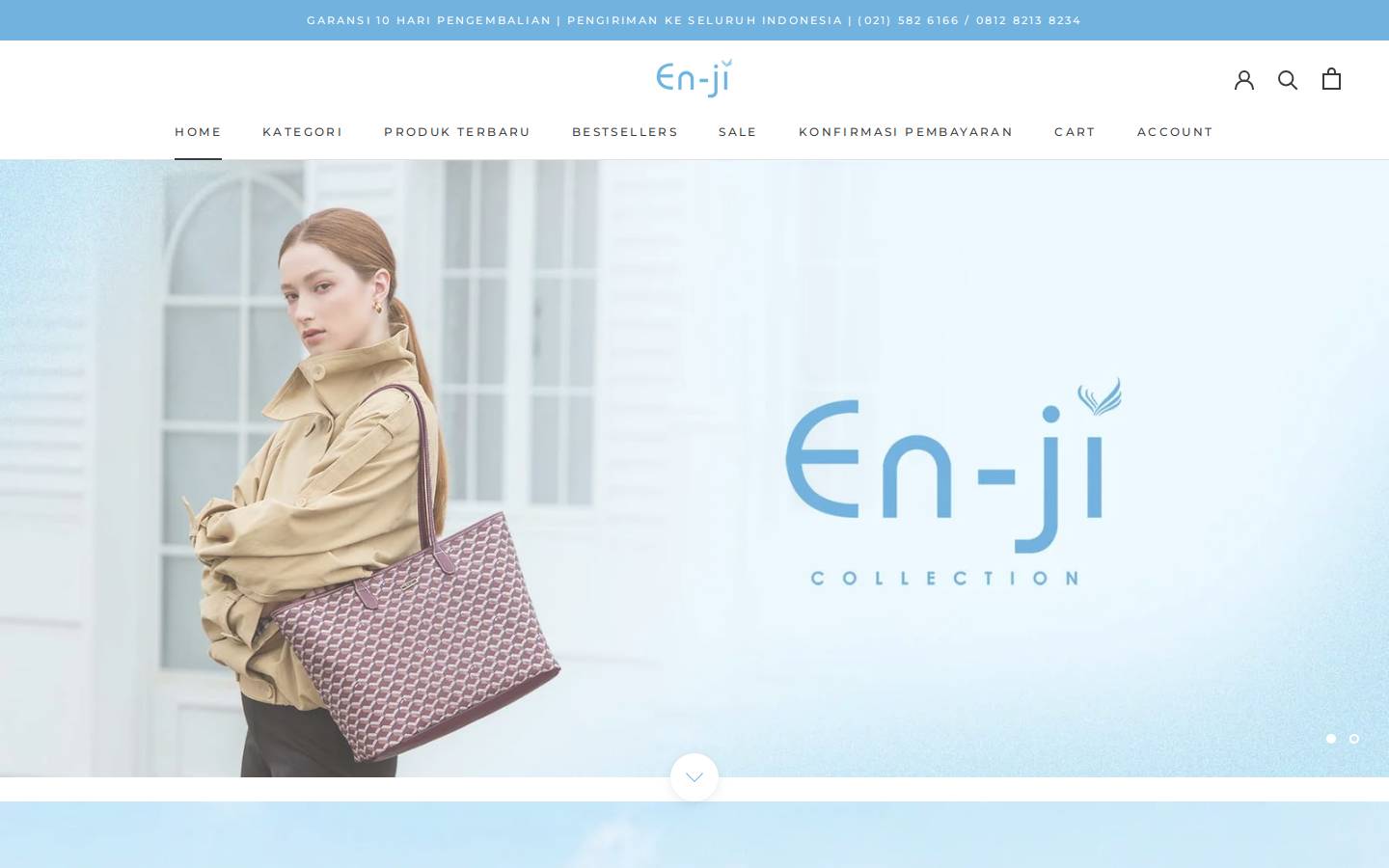 Enji homepage screenshot