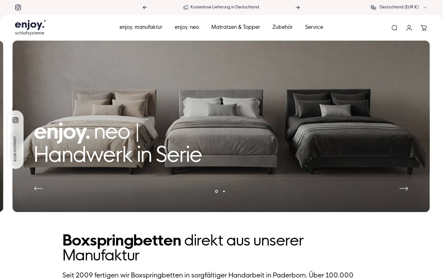 enjoy-schlafsysteme.de homepage screenshot