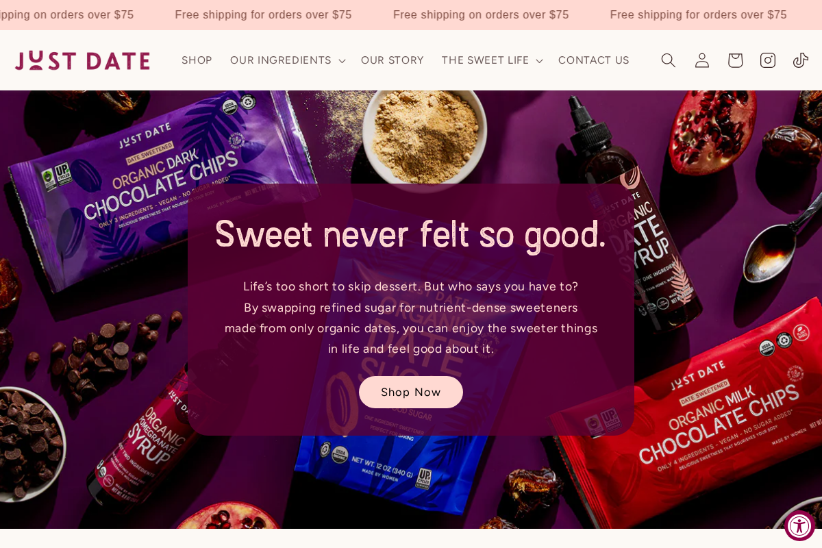 Just Date homepage screenshot