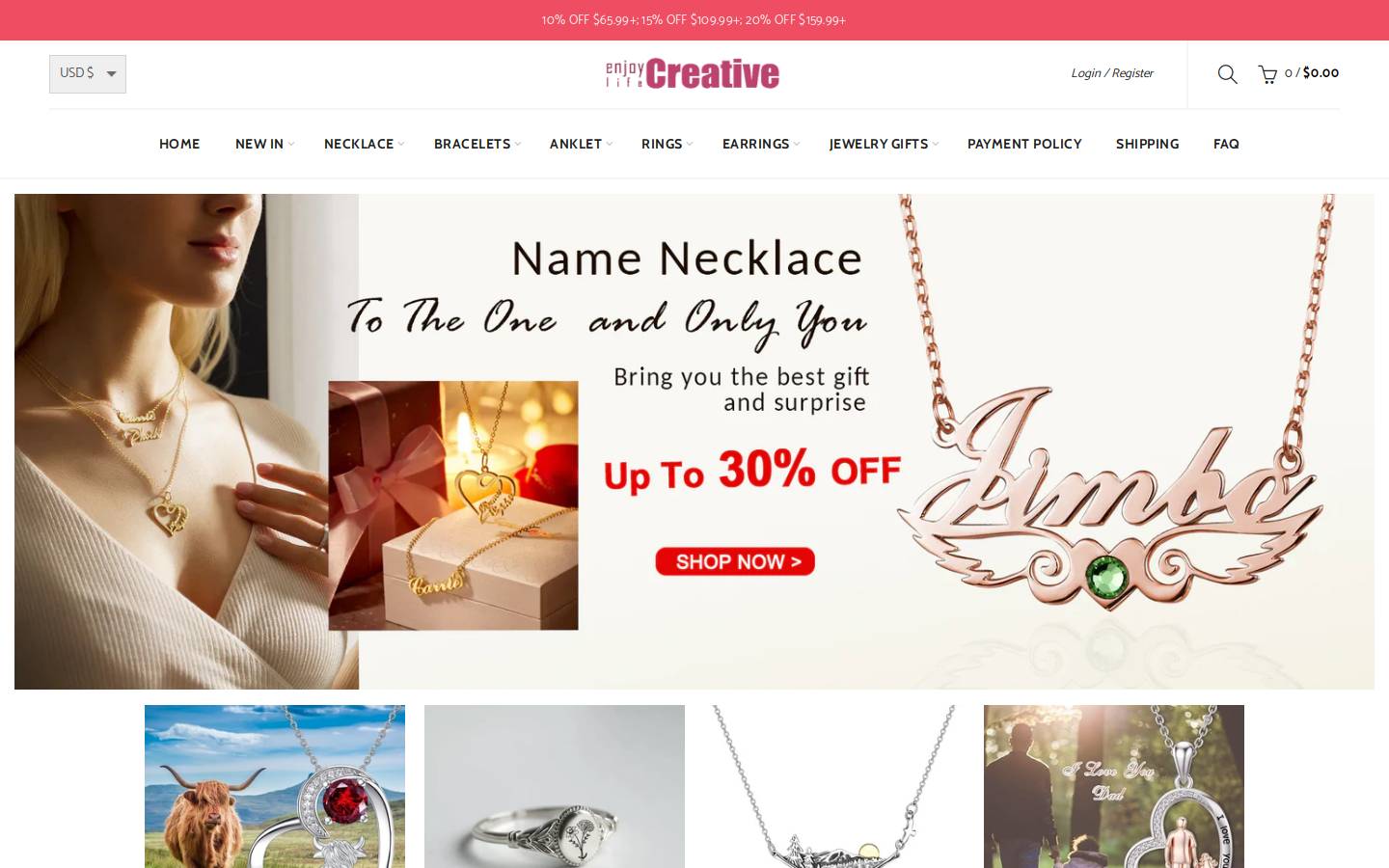 Enjoylifecreative homepage screenshot