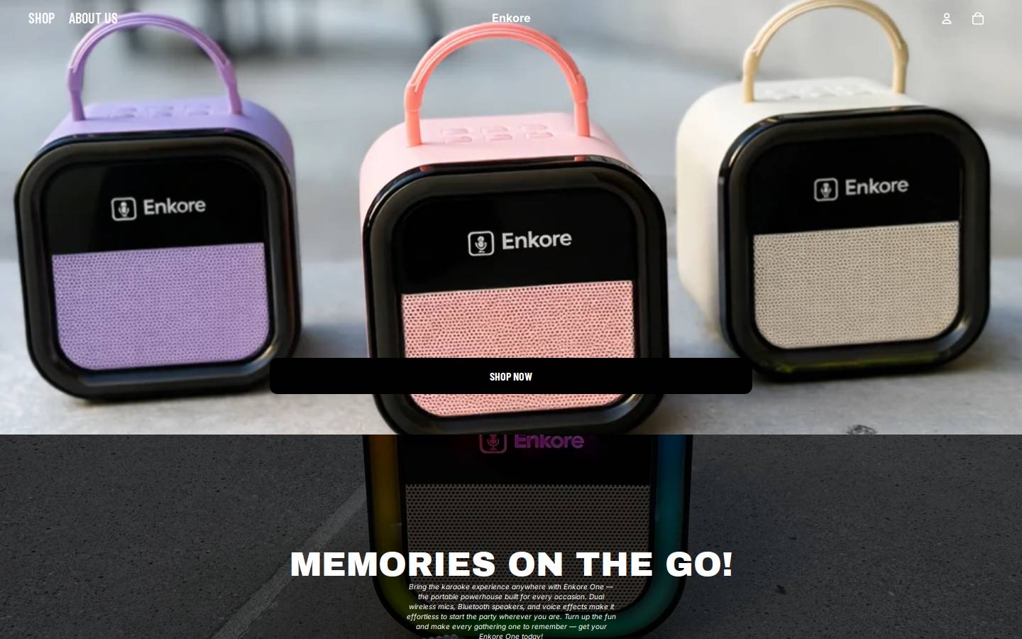 enkore.shop homepage screenshot