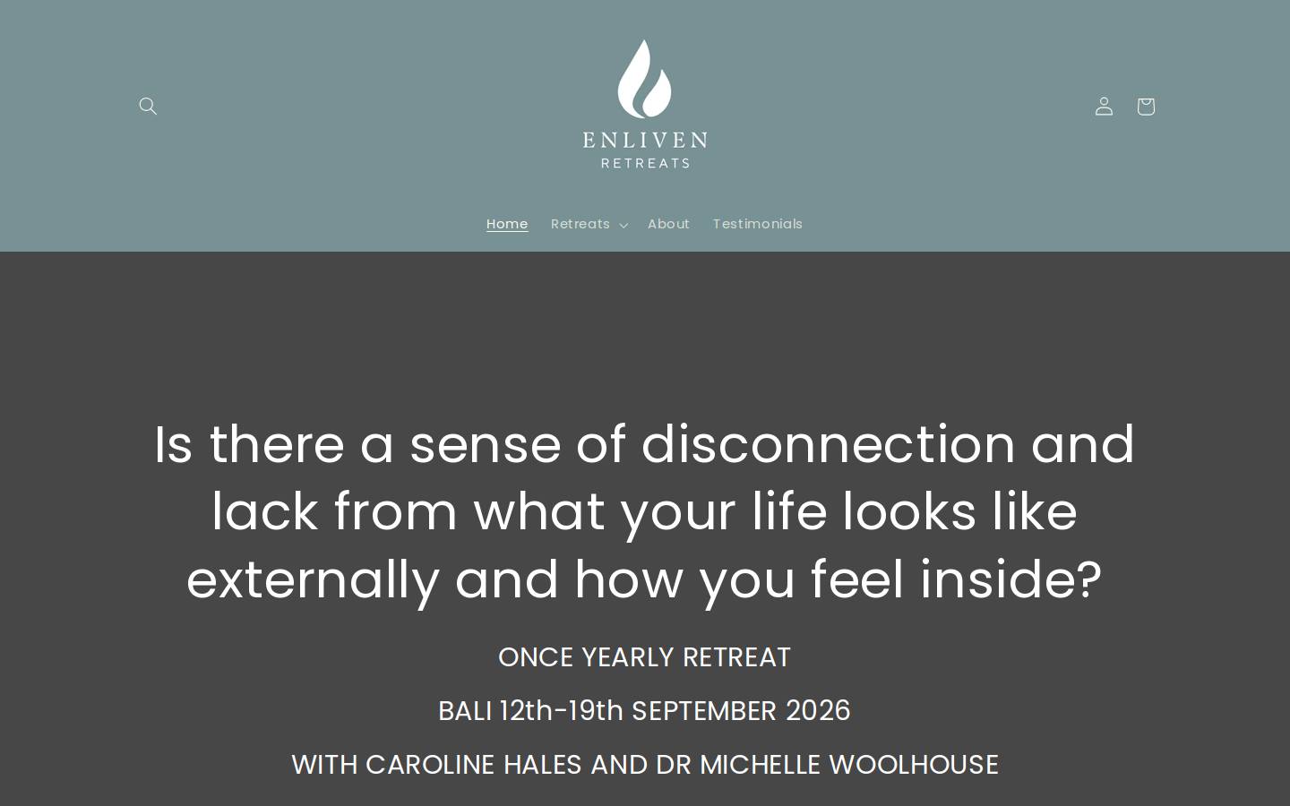enliven-retreats.com.au homepage screenshot
