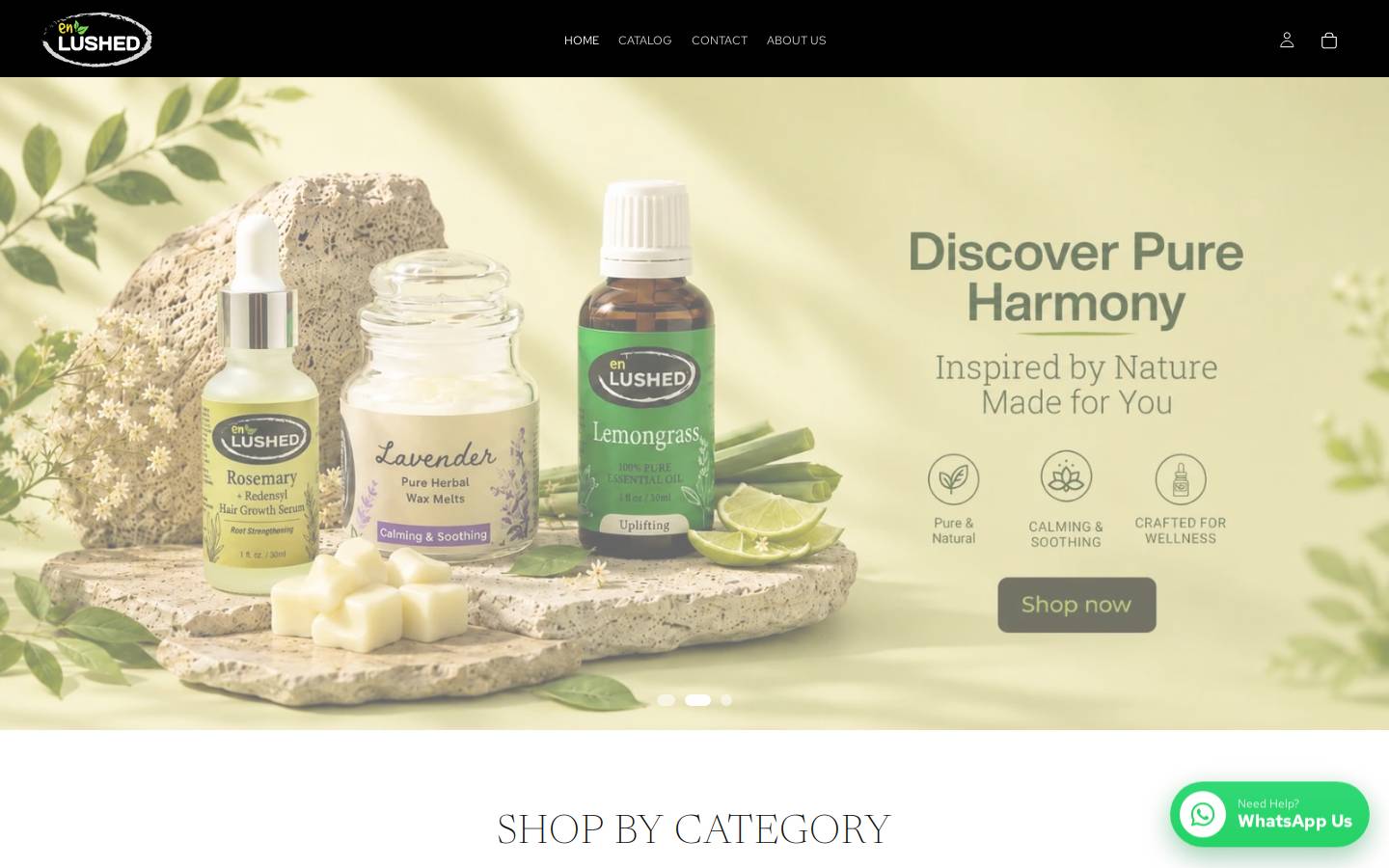 enlushed.com homepage screenshot