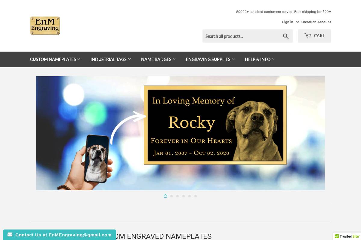 enmengraving.com homepage screenshot