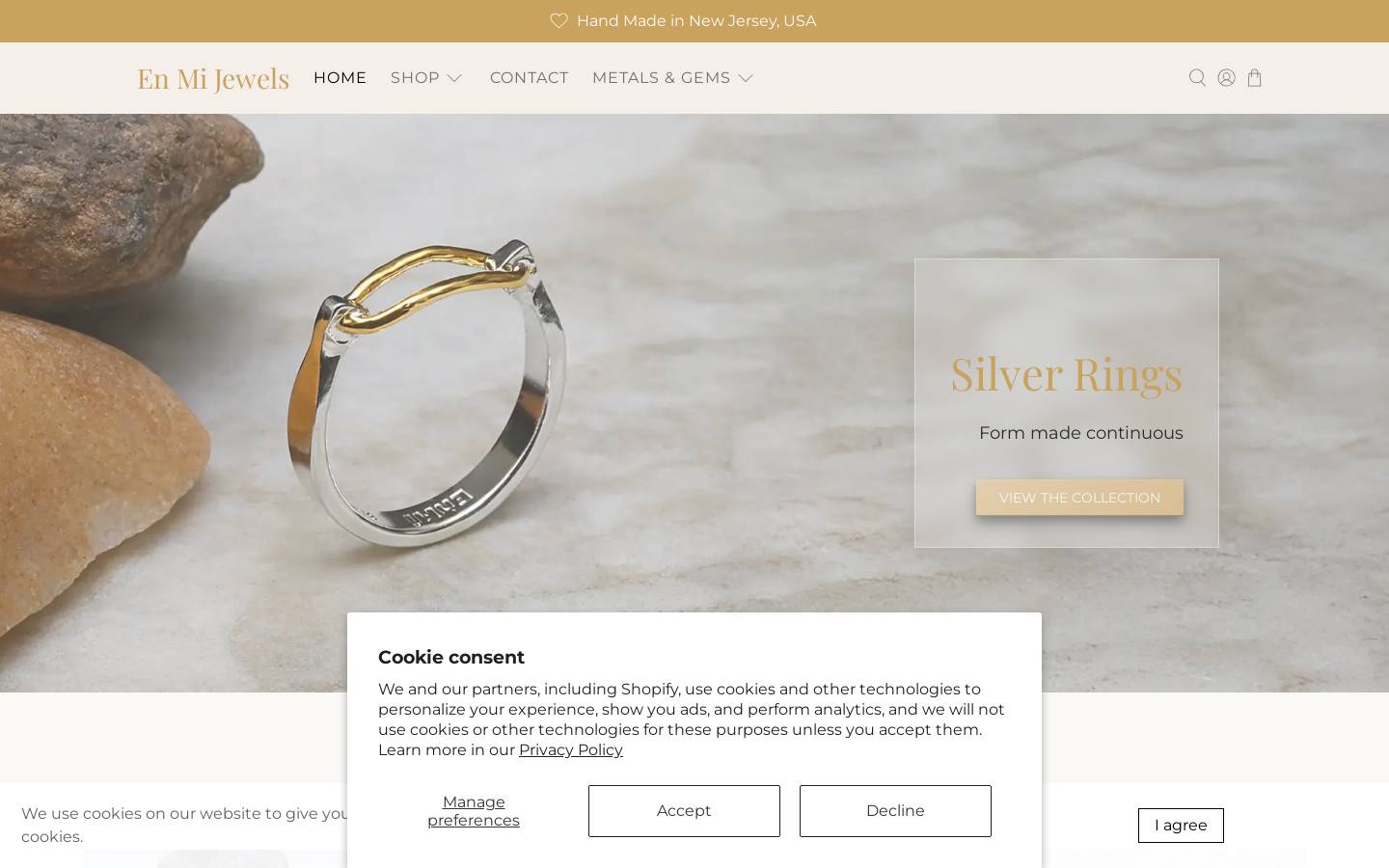 enmijewels.com homepage screenshot
