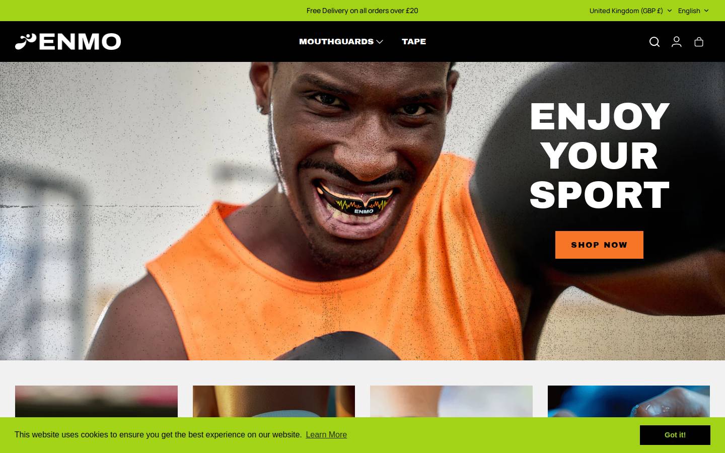 Enmosports homepage screenshot