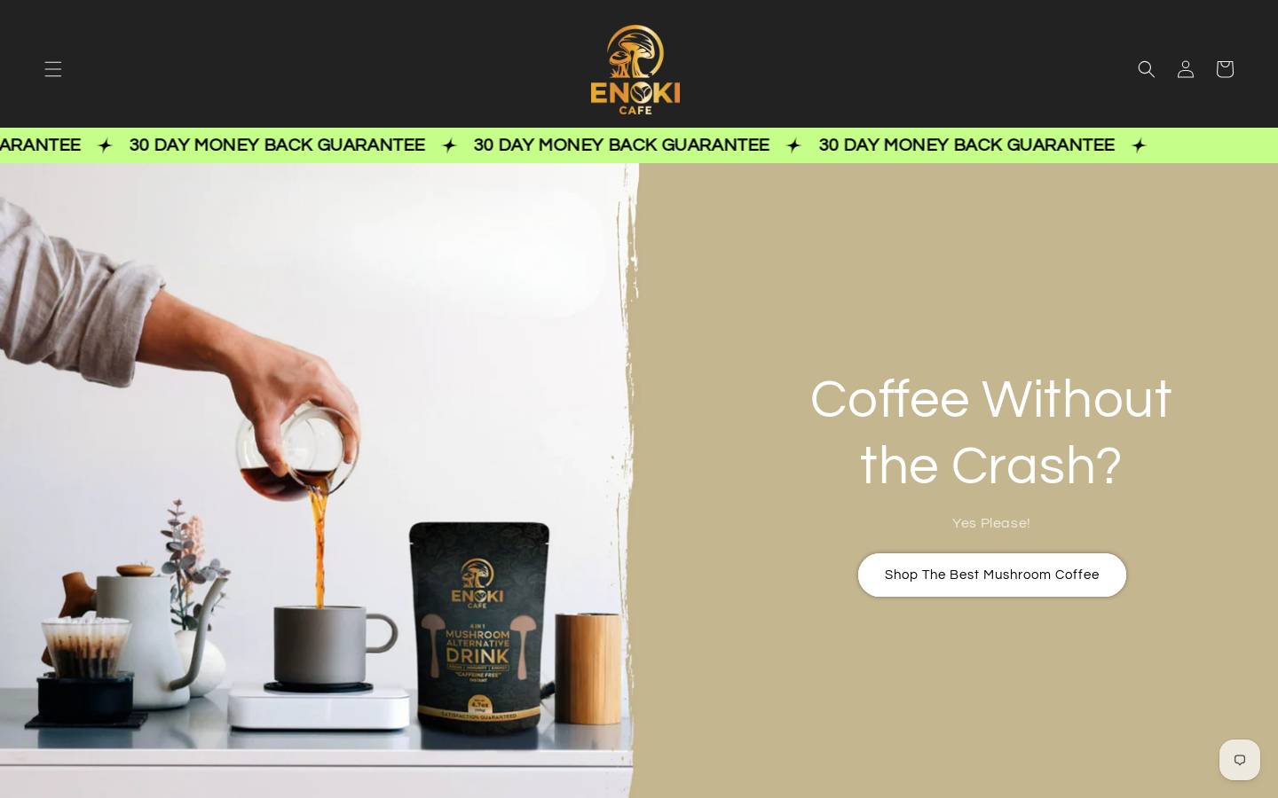 Enoki Cafe homepage screenshot