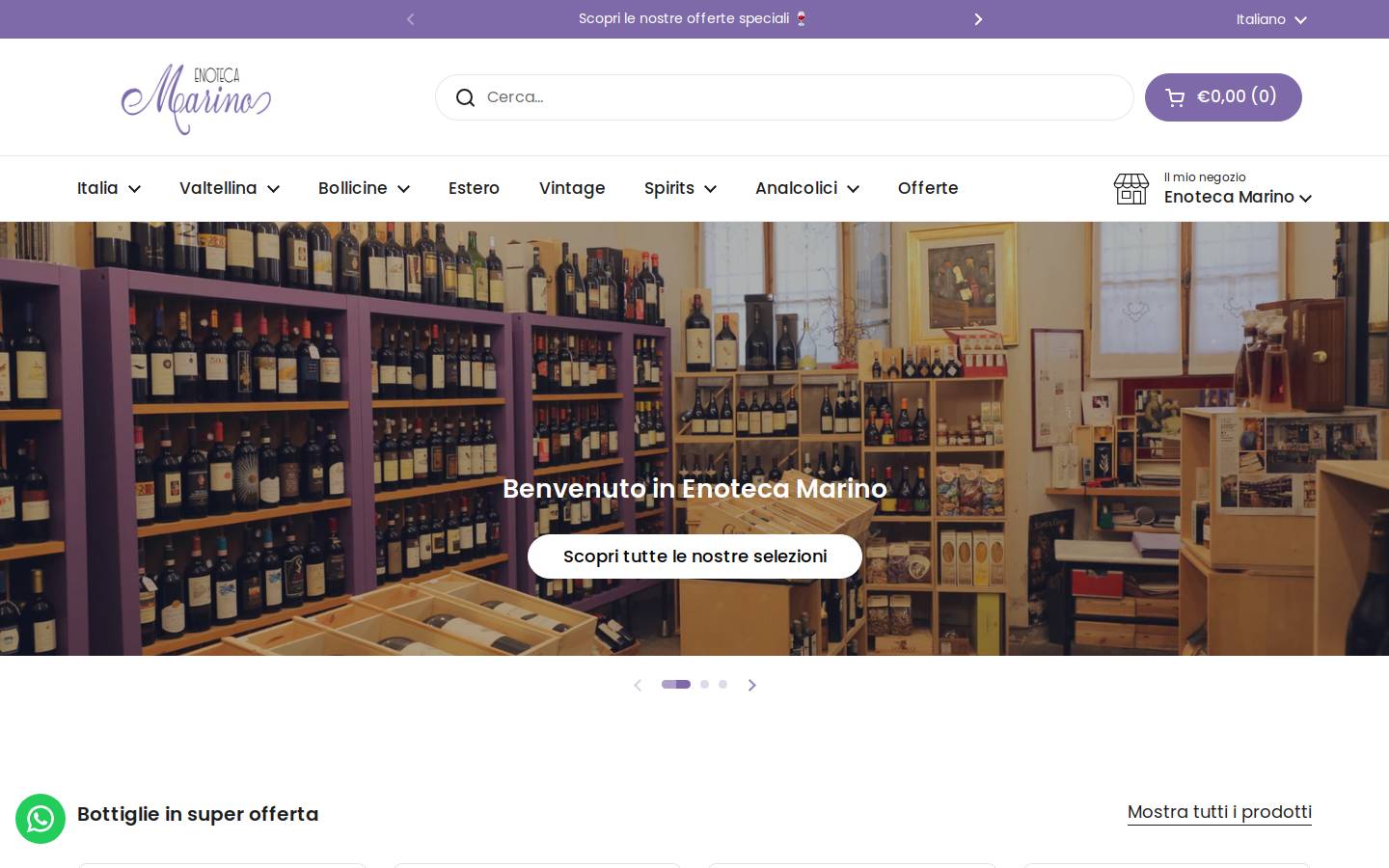 enomar.it homepage screenshot