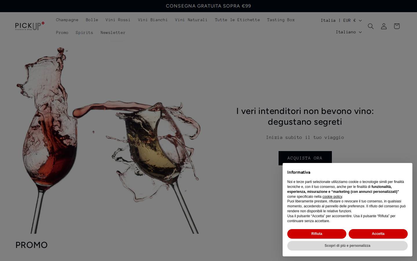 Enoteca Pick Up  homepage screenshot