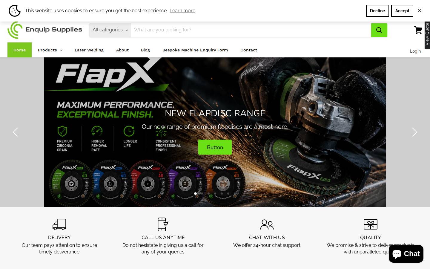 enquipsupplies.com homepage screenshot
