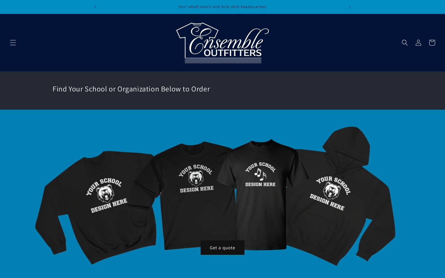 ensembleoutfitters.com homepage screenshot