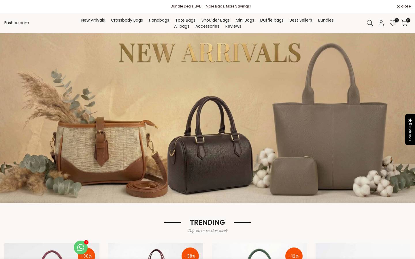 enshee.com homepage screenshot