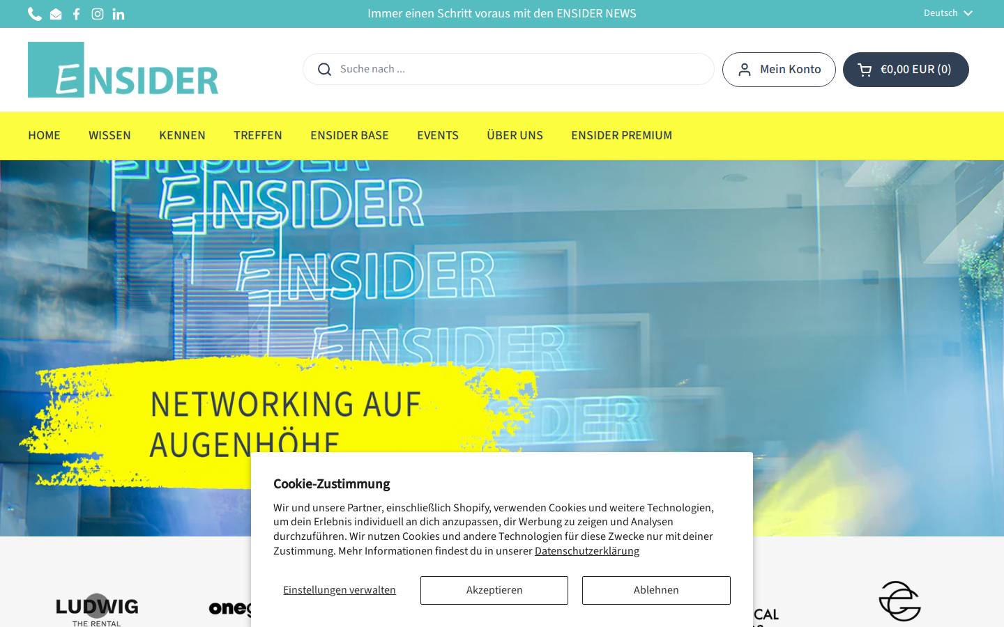 ensider.de homepage screenshot