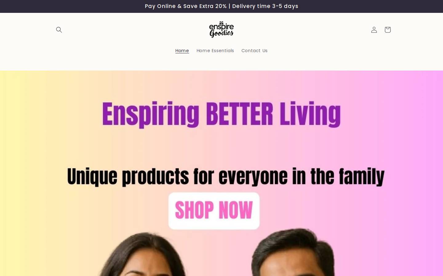 enspiregoodies.com homepage screenshot