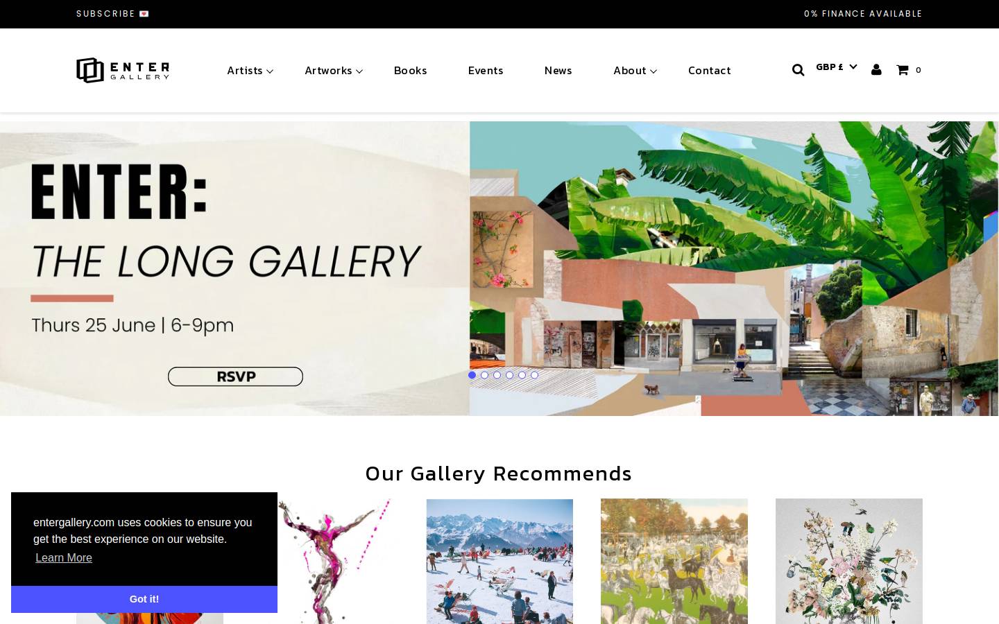 Enter Gallery homepage screenshot