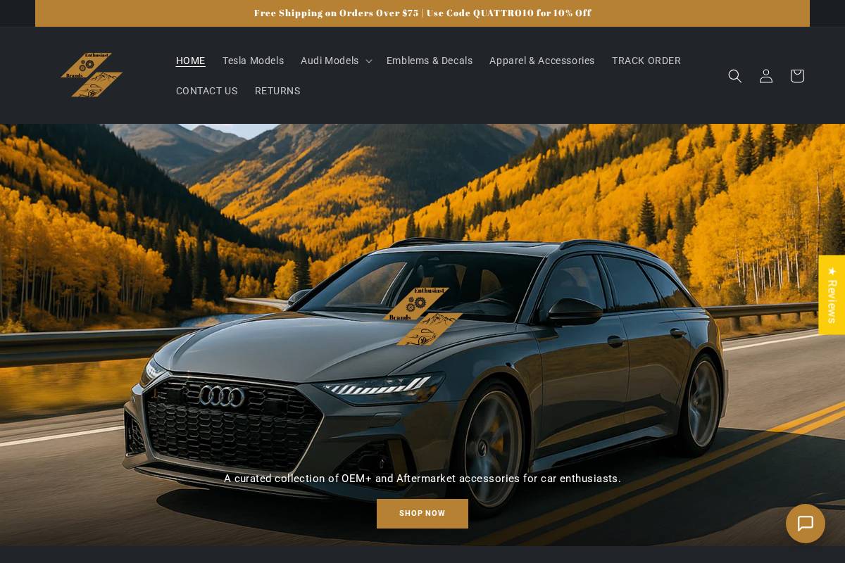 enthusiastbrand.com homepage screenshot